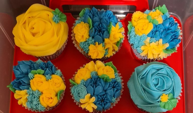 Yellow and blue bakes sell like hot cakes, raising £1,000 at company charity sale in aid of war-torn Ukraine