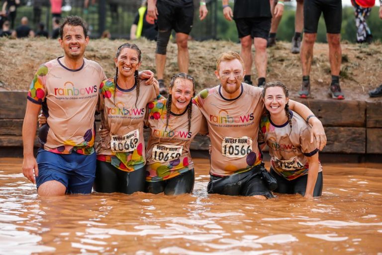 Loughborough colleagues brave mud for Rainbows