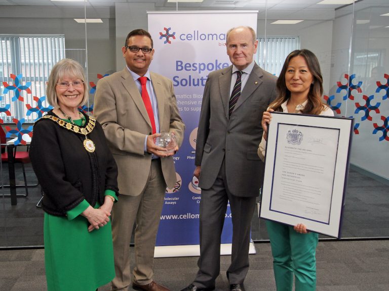 Nottingham-based Cellomatics Biosciences presented with Queen’s Award for Enterprise